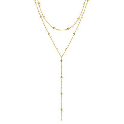 Layered Bead Y Necklace