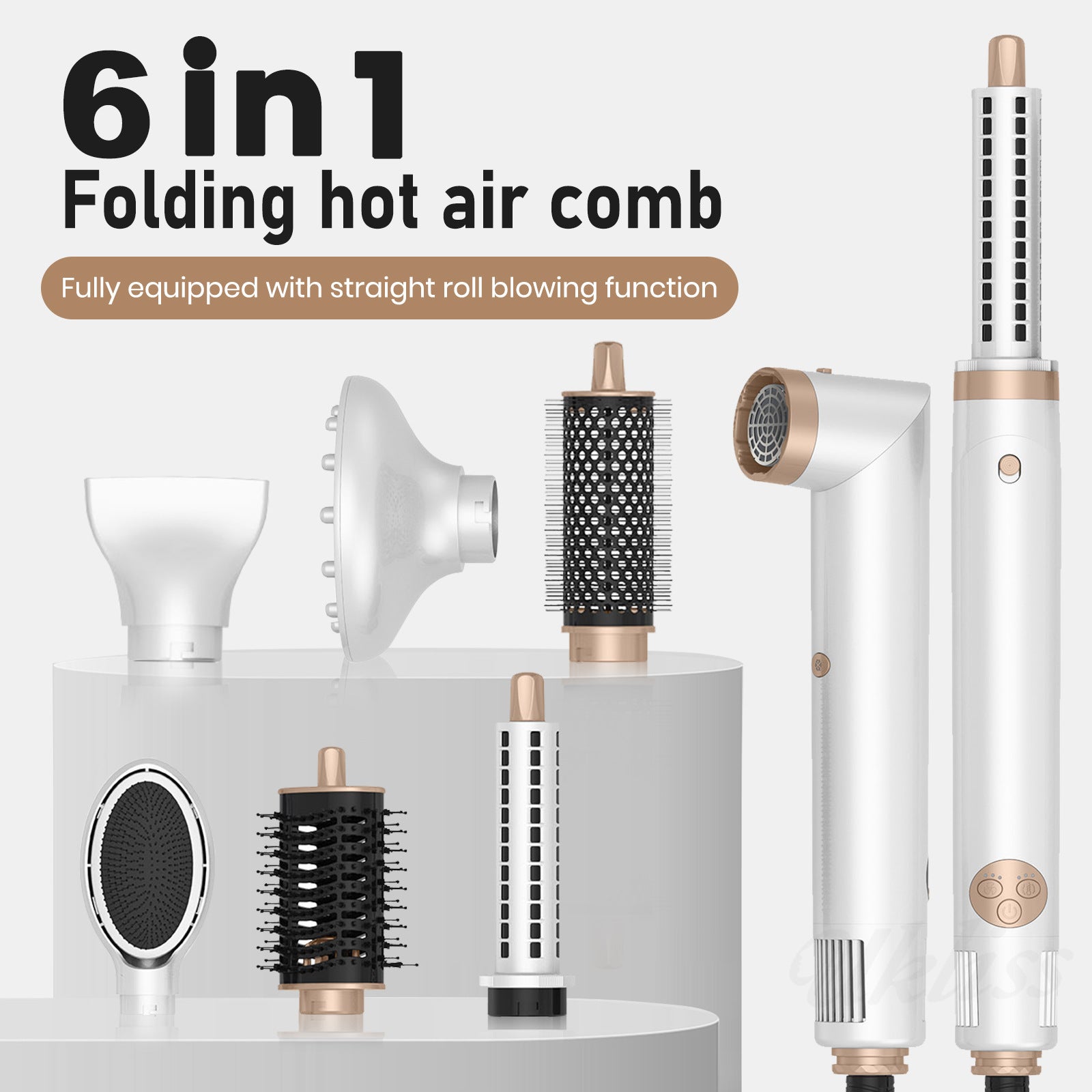 6-in-1 Folding Hot Air Comb & Hair Styler