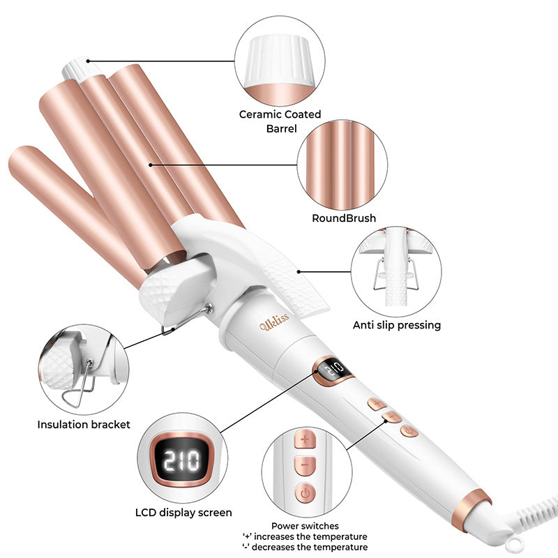 6-in-1 Ceramic Hair Curling Wand Set
