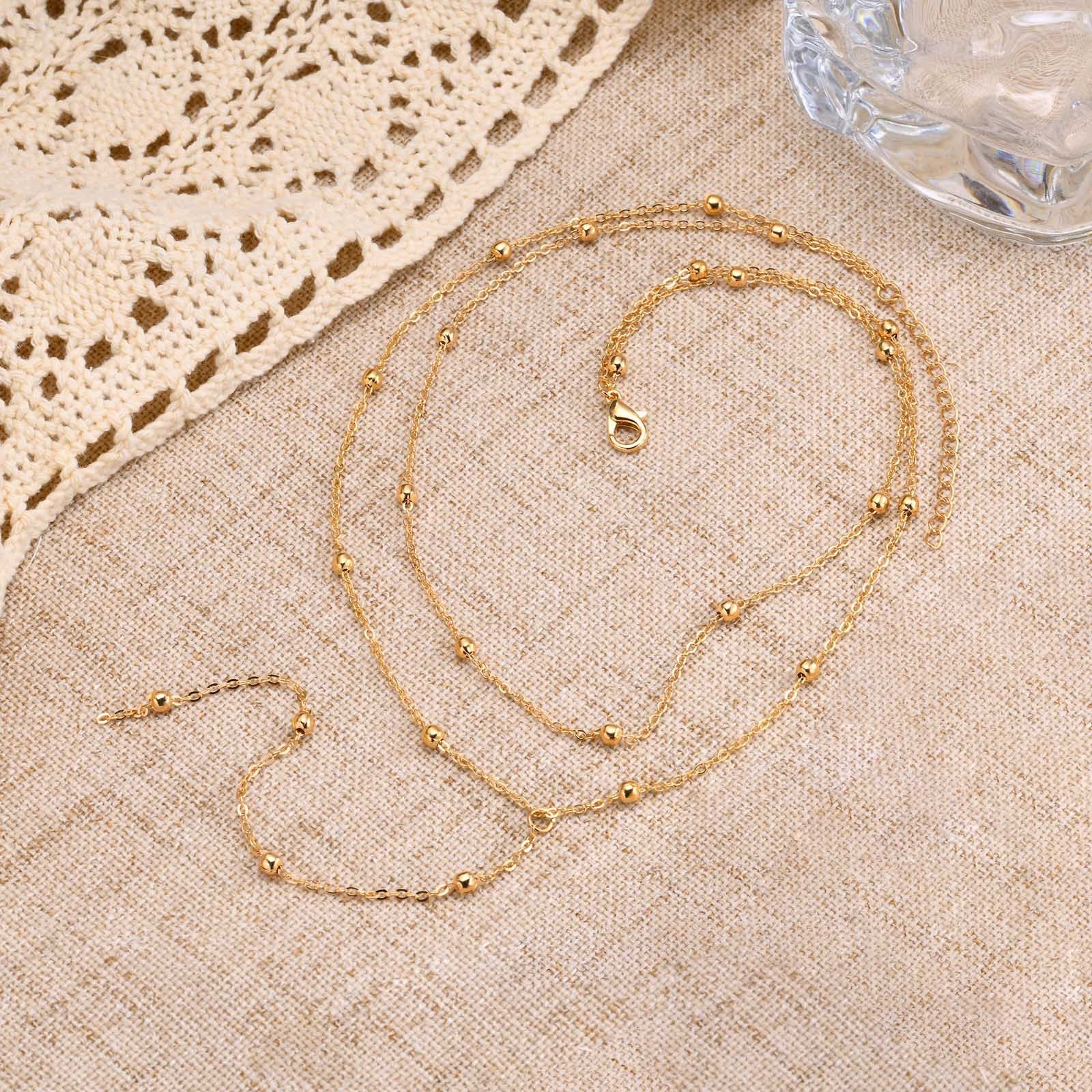 Layered Bead Y Necklace