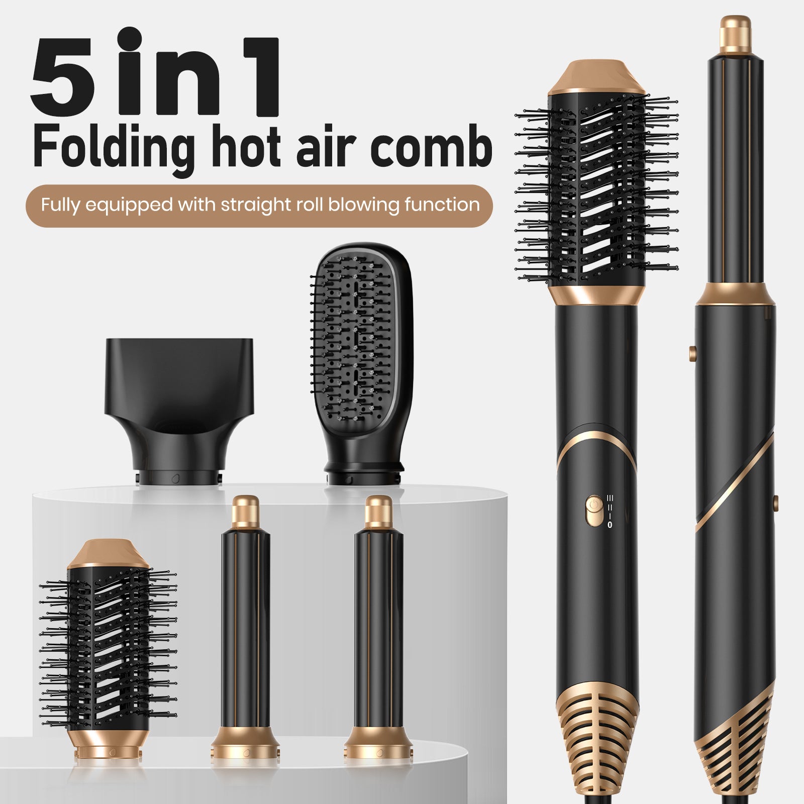 5-in-1 Hot Air Comb & Hair Dryer Brush