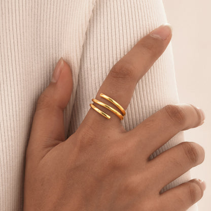 Triple Band Open Ring
