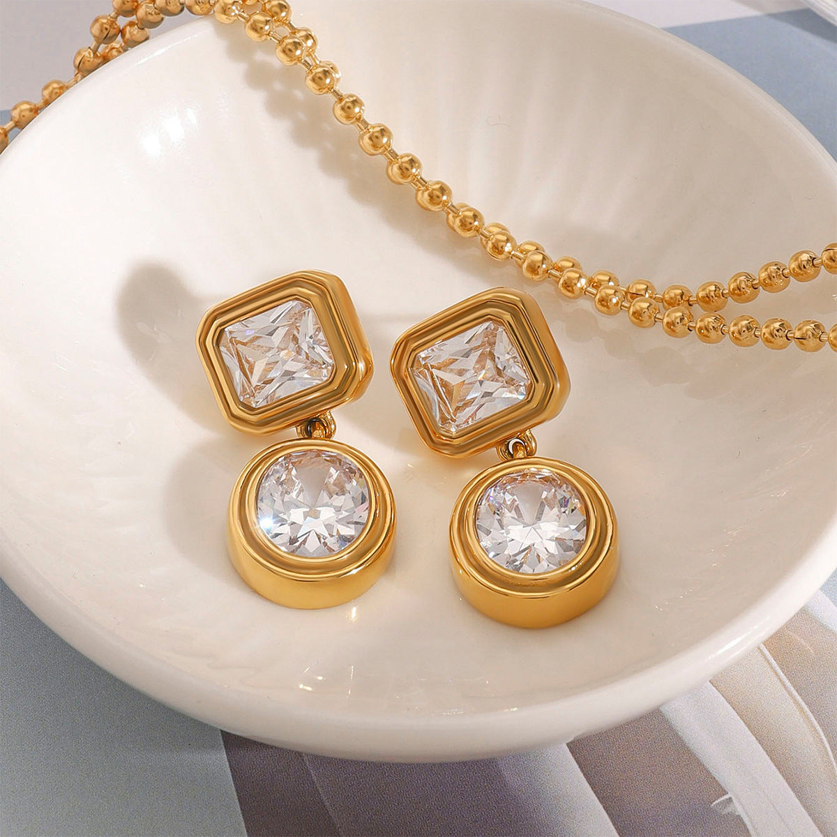 Emerald-Cut Drop Earrings