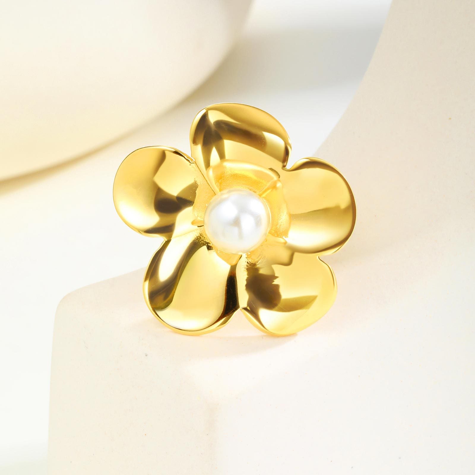 Floral Pearl Statement Ring