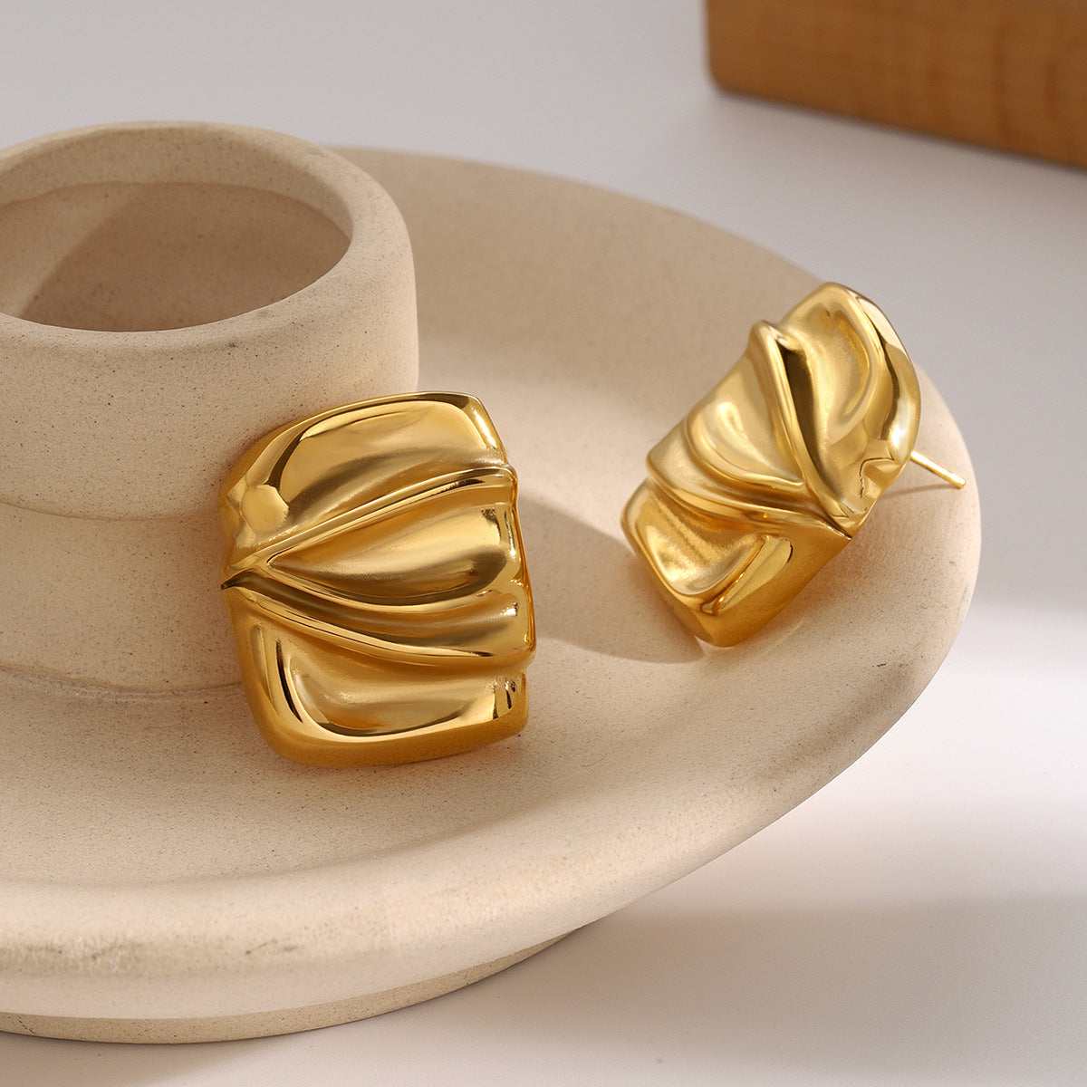 Folded Metal Earrings