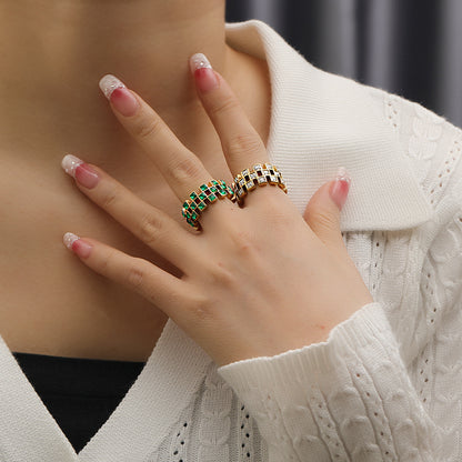 Crystal Mosaic Ring