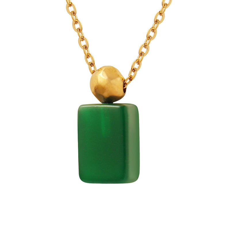 Emerald Mist Glass Necklace