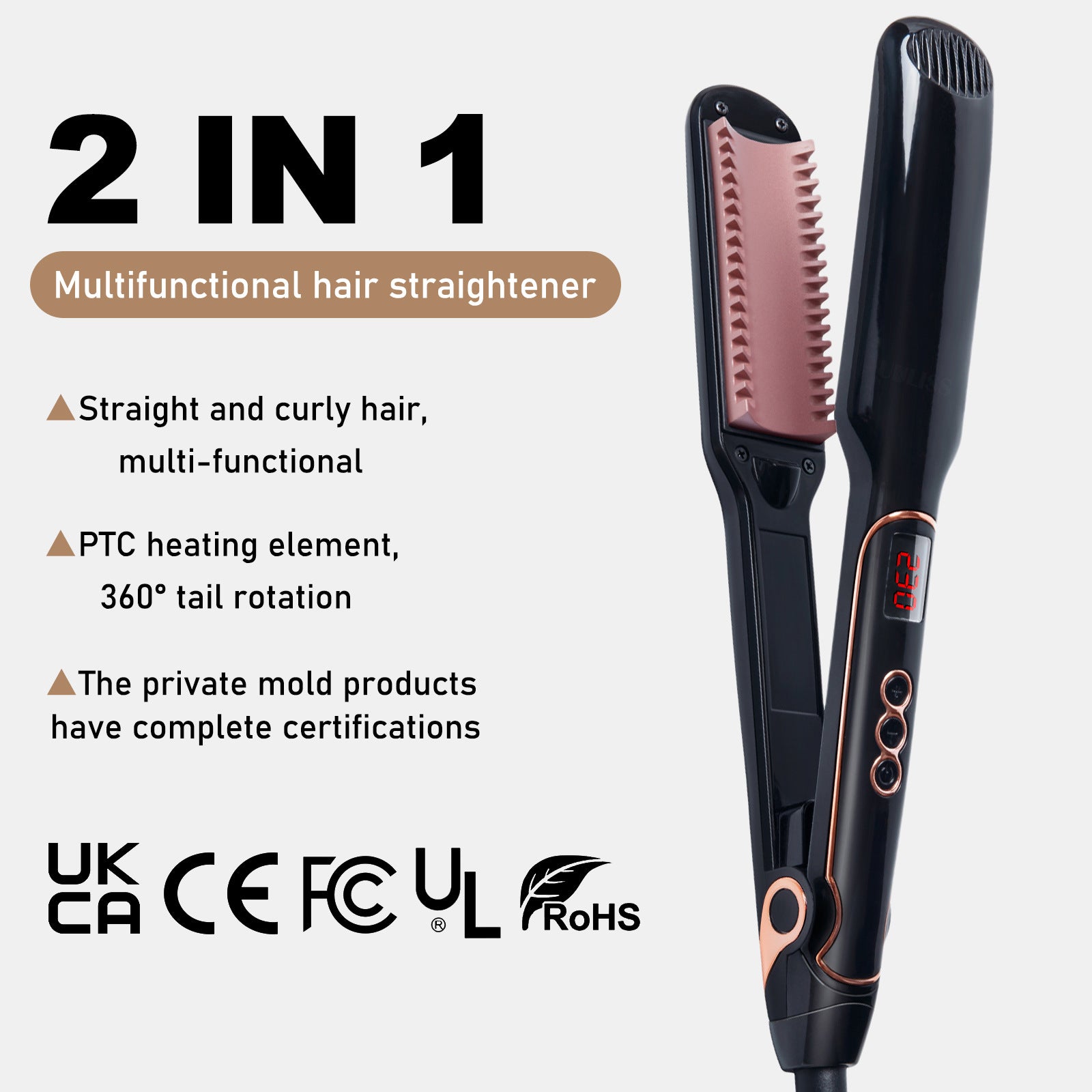 Flat Iron with Comb Teeth