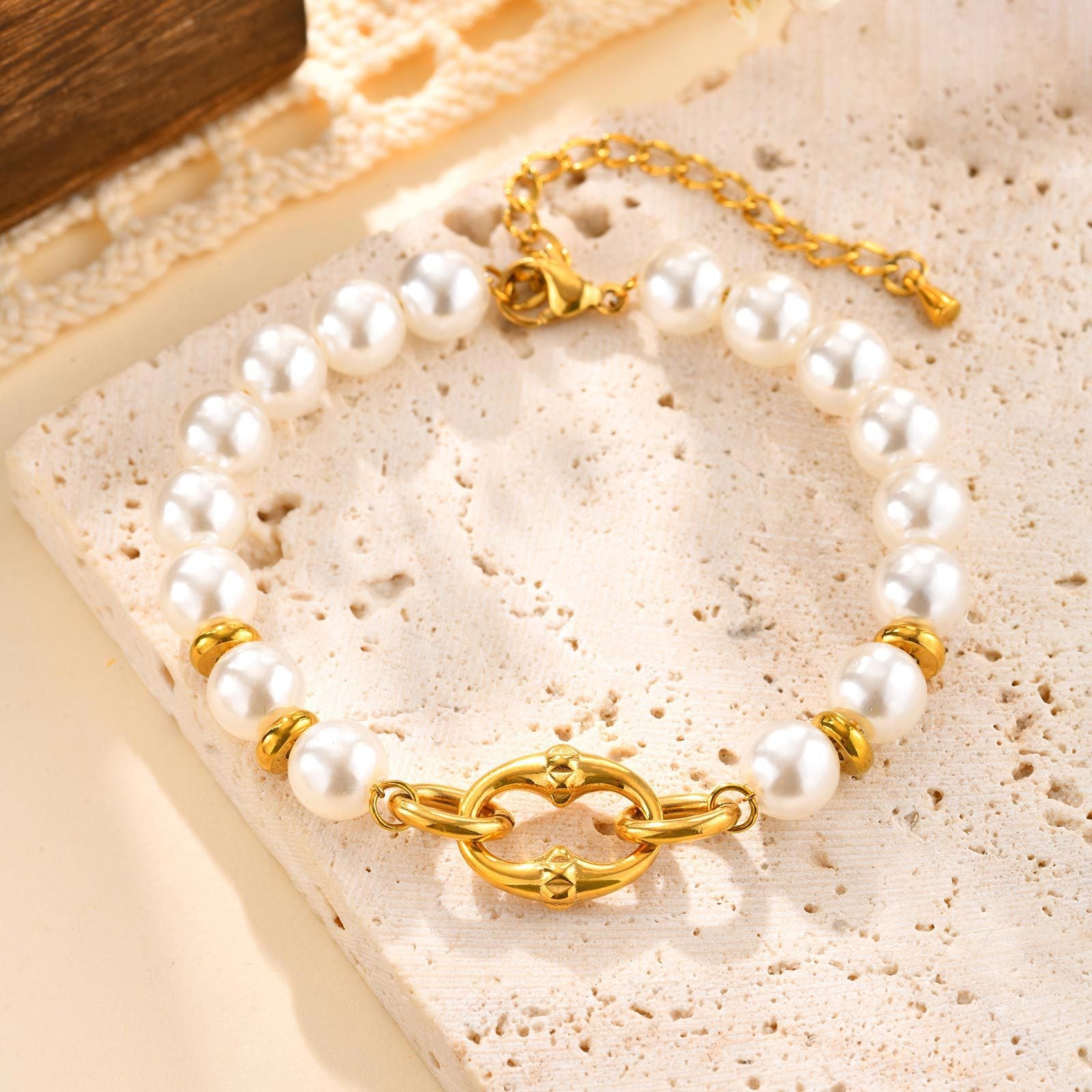 Pearl Chain Link Bracelet