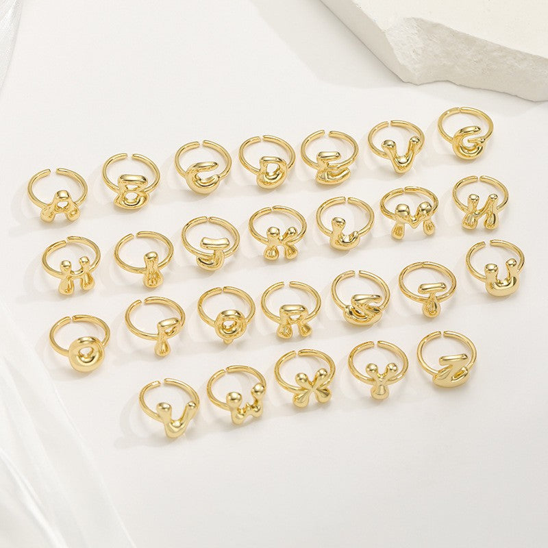 Chunky Gold Letter Ring