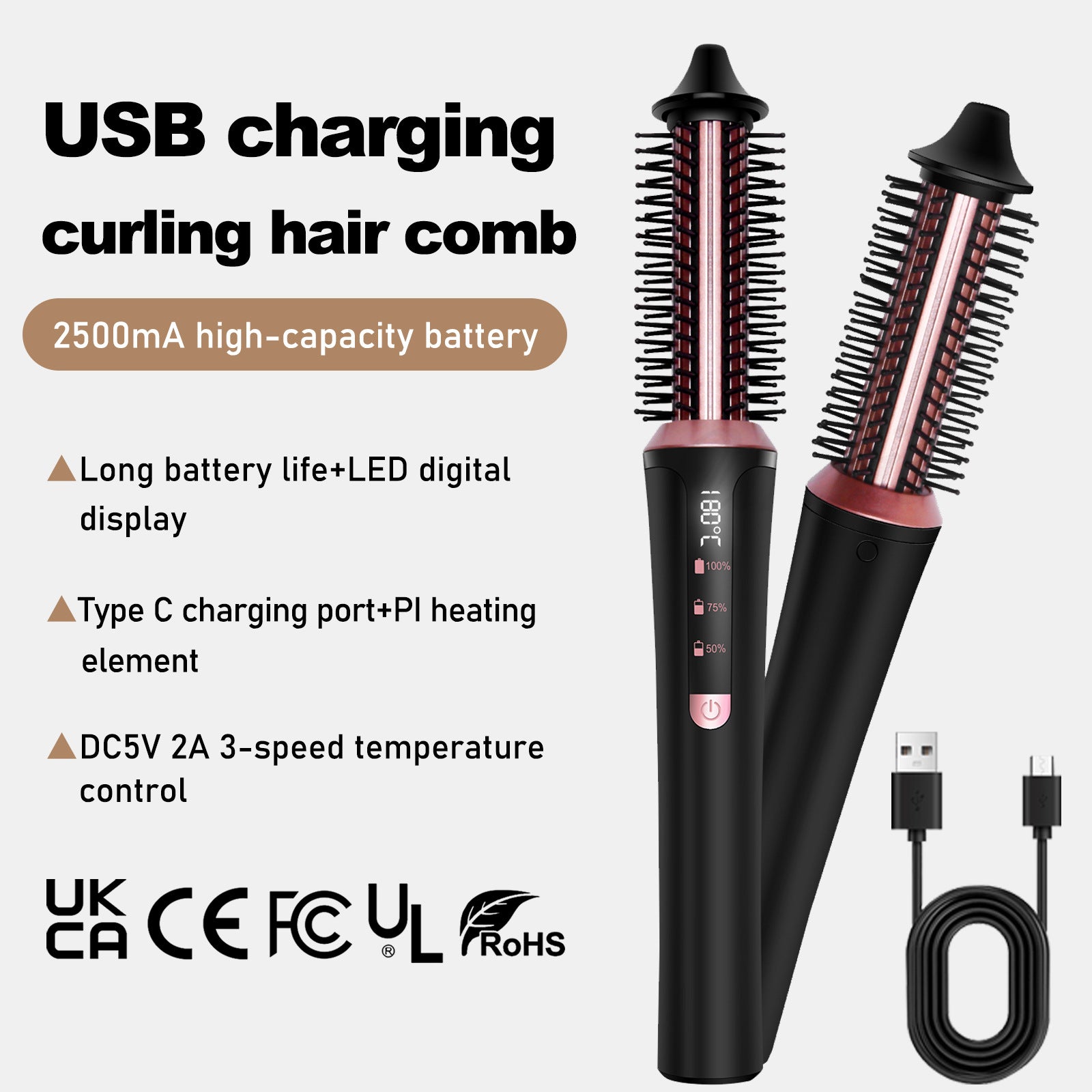 Wireless Hair Curler Brush