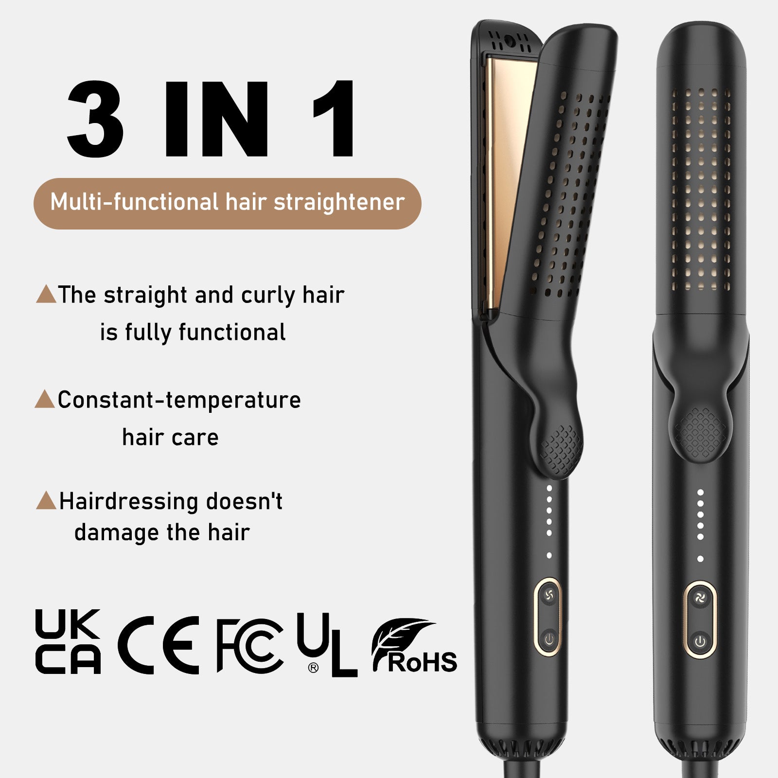 3-in-1 Hair Straightener & Curler