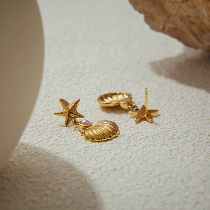 Starfish Shell Earrings