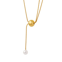 Orbit Pearl Drop Necklace