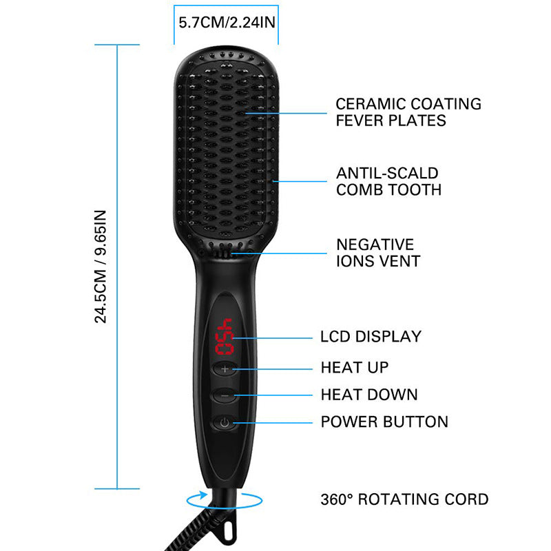 2-in-1 Hair Straightening Brush