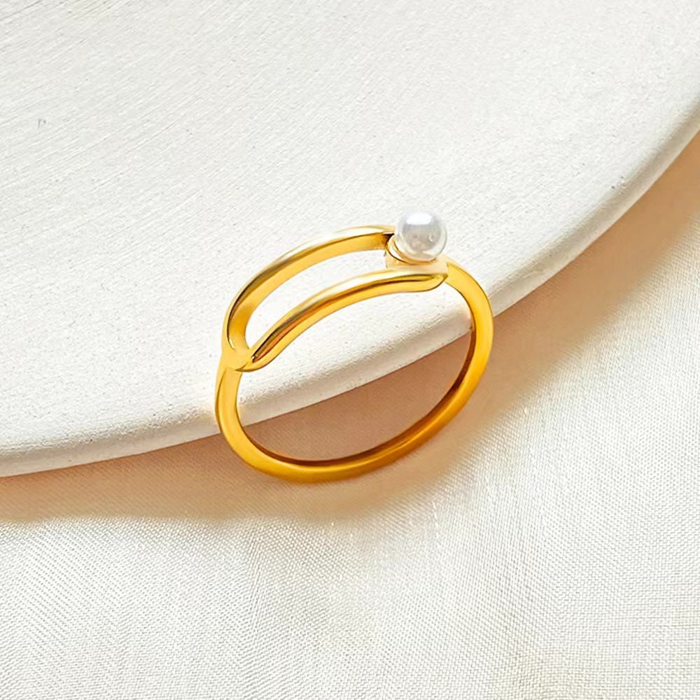 Open Band Pearl Ring