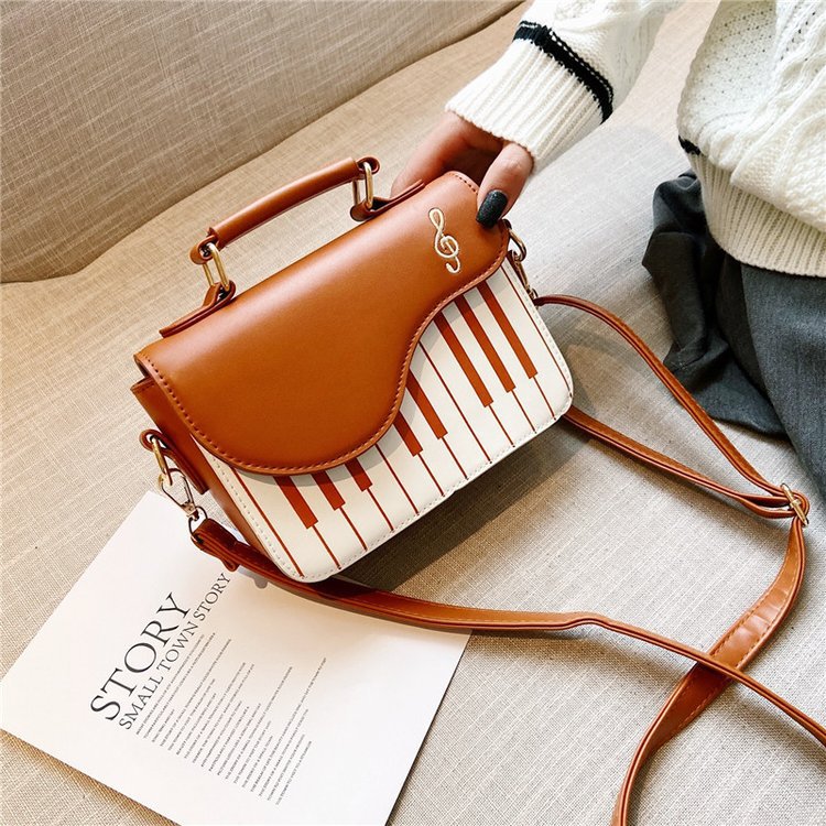 Pina Women's Crossbody Bag | PU Leather, Piano Keys Print 1