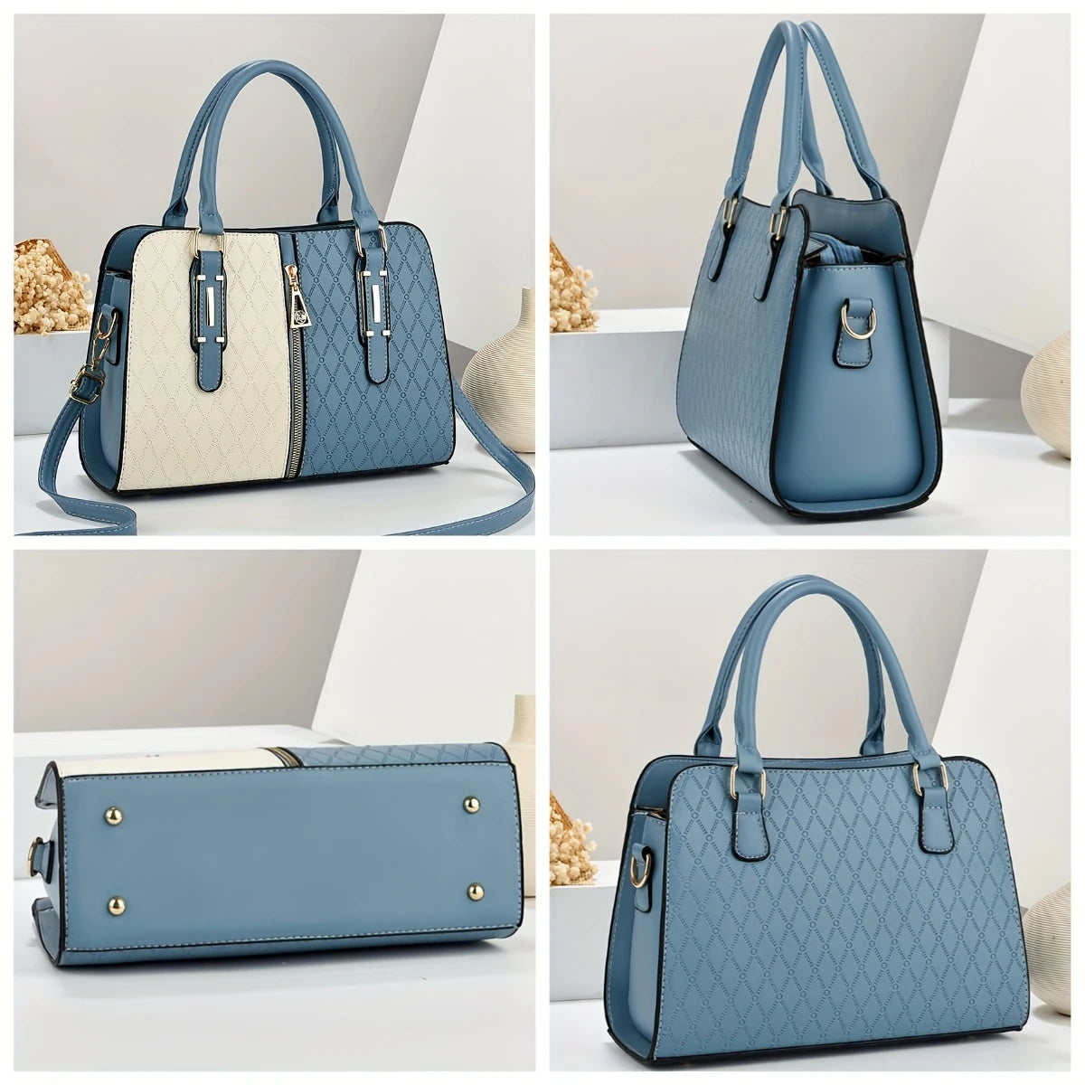 Quinn Women's Box Bag | Premium PU Leather, Quilted Design 7