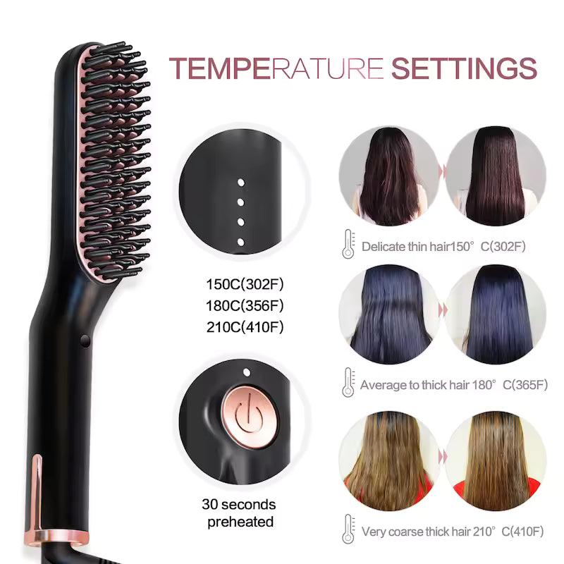 3-in-1 Hair Straightener Brush