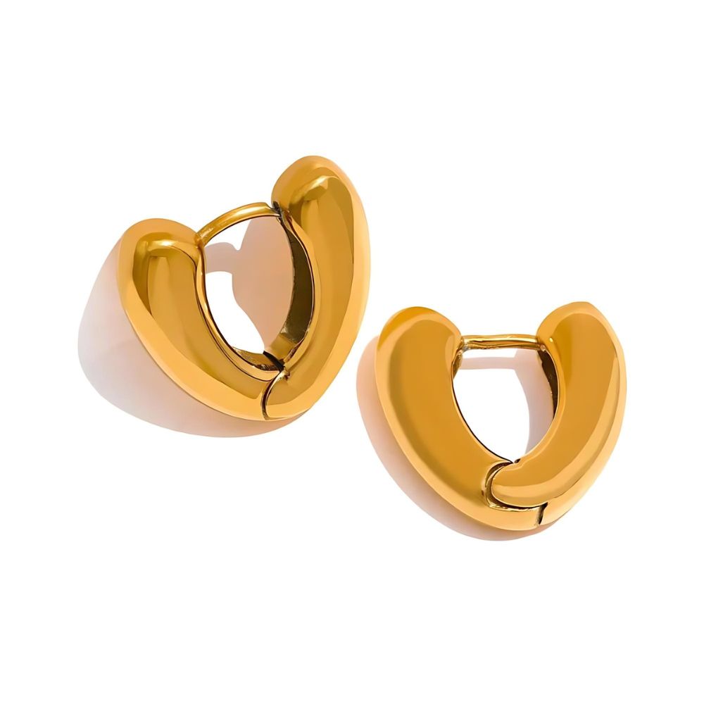 Woman’s gold plated earrings. Father and Daughter Jewelry.