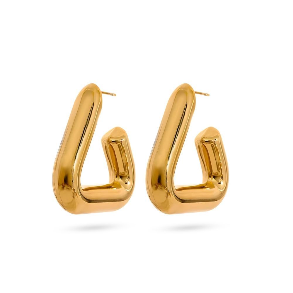 Woman’s gold plated earrings. Father and Daughter Jewelry.