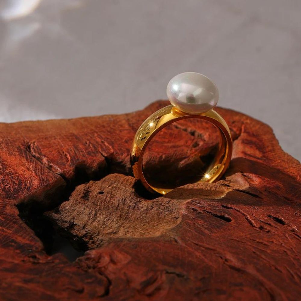 Woman’s gold plated ring. Father and Daughter Jewelry.