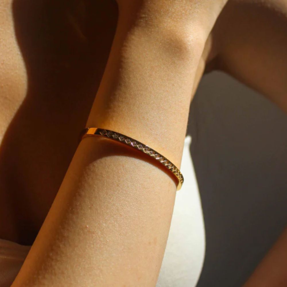 Woman’s gold plated bracelet. Father and Daughter Jewelry.