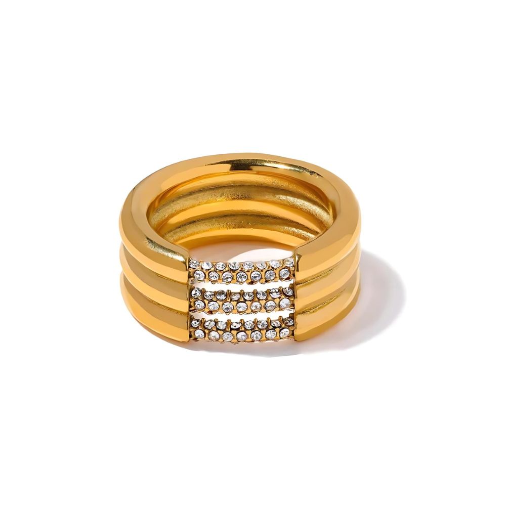 Woman’s gold plated ring. Father and Daughter Jewelry.