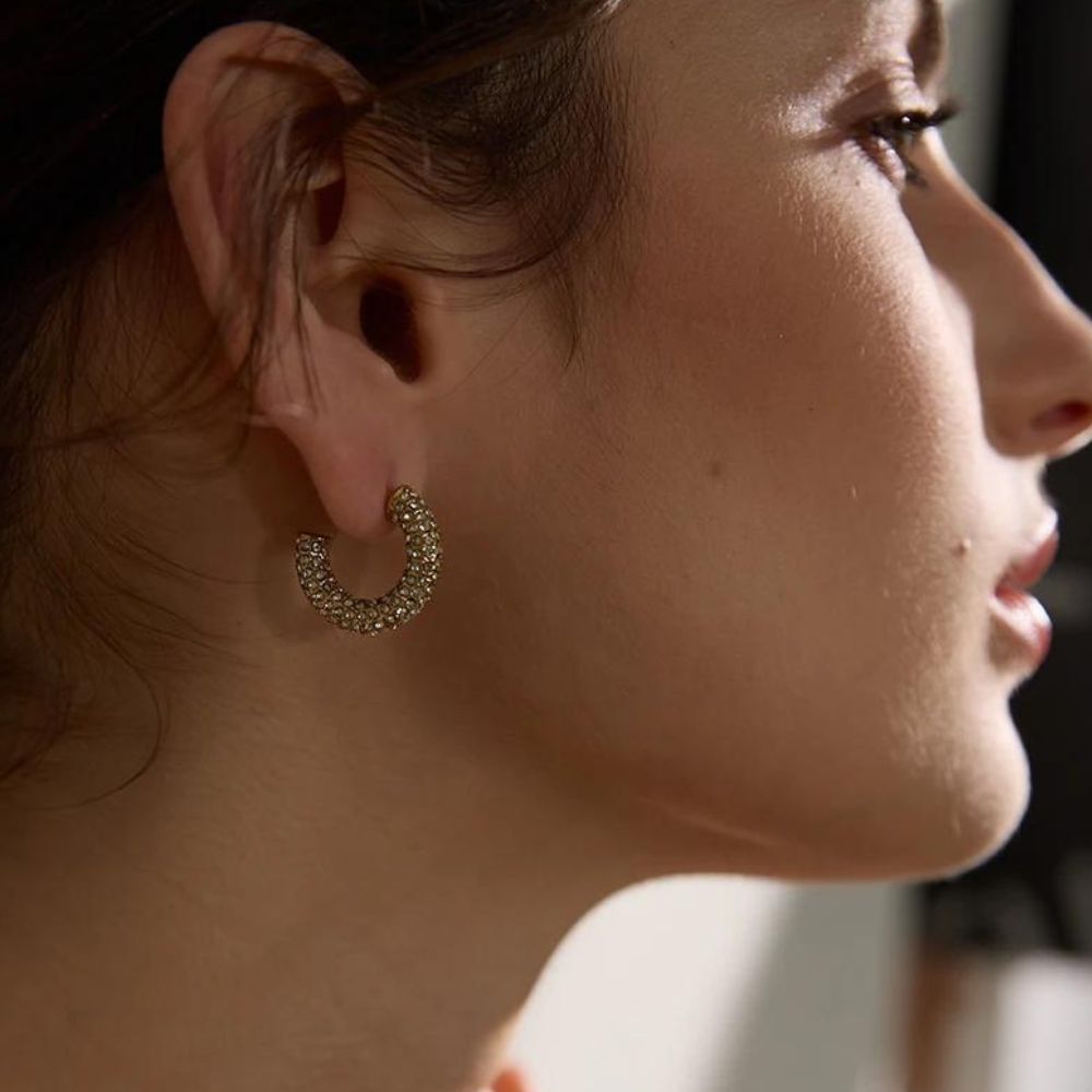 Woman gold plated earrings. Father and Daughter Jewelry.