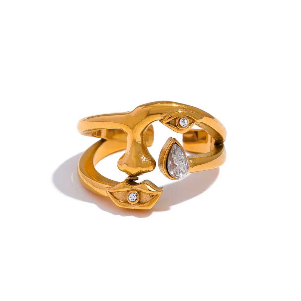 Woman’s gold plated ring. Father and Daughter Jewelry.