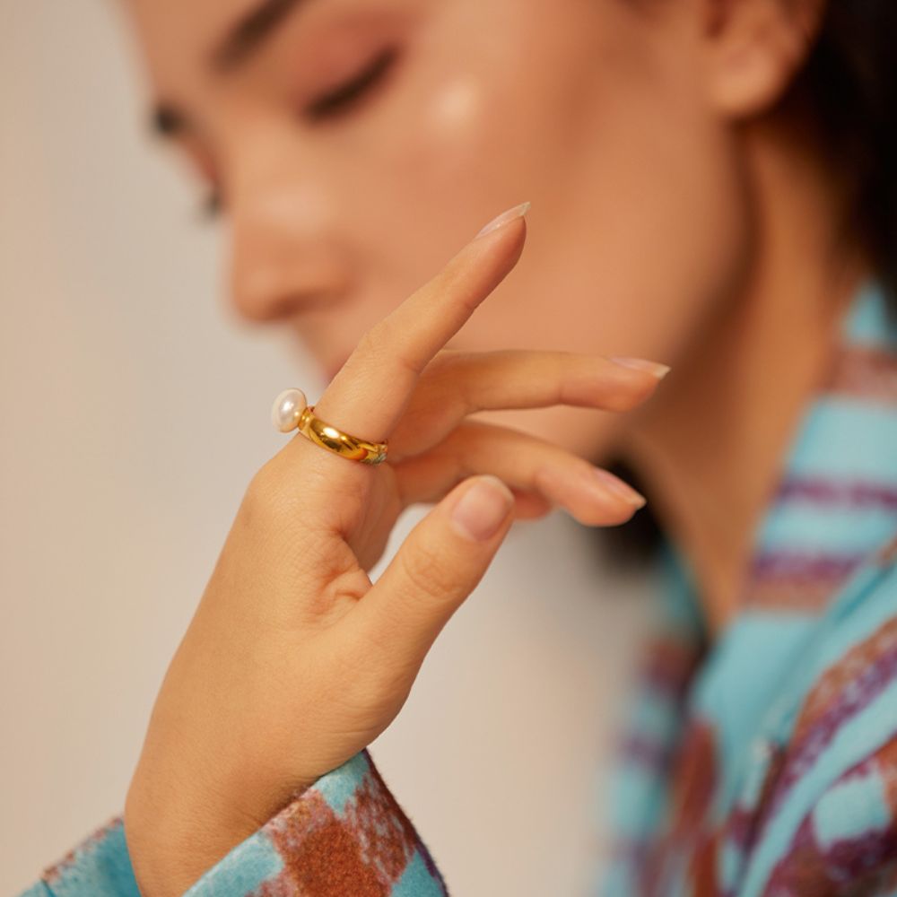 Woman’s gold plated ring. Father and Daughter Jewelry.