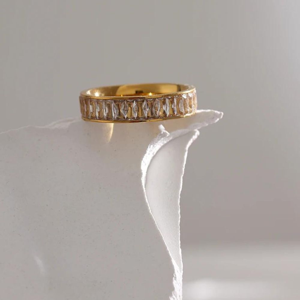 Woman gold plated ring. Father and Daughter Jewelry.