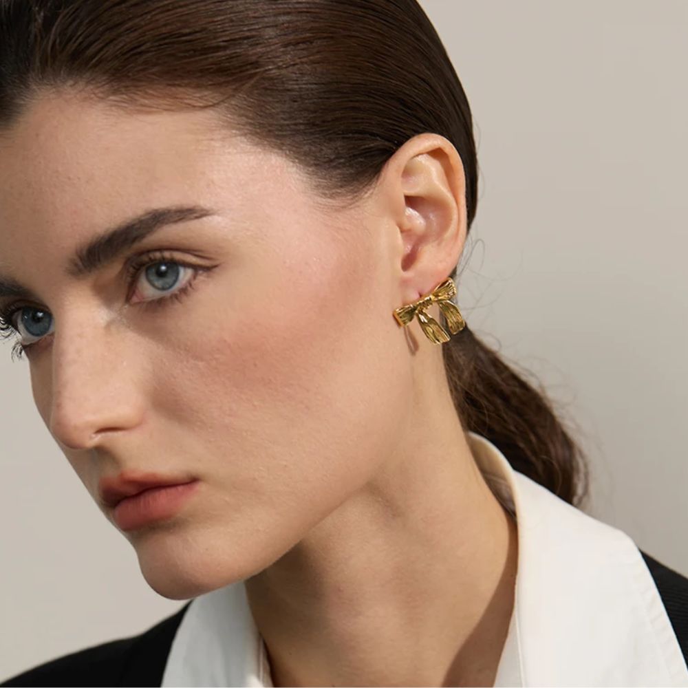 Woman gold plated earrings. Father and Daughter Jewelry.