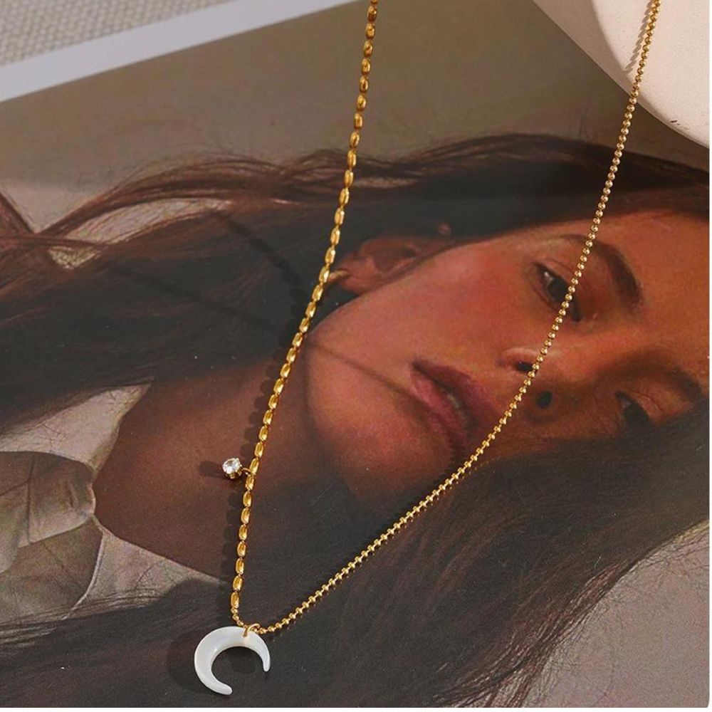 Woman’s gold plated necklace. Father and Daughter Jewelry.