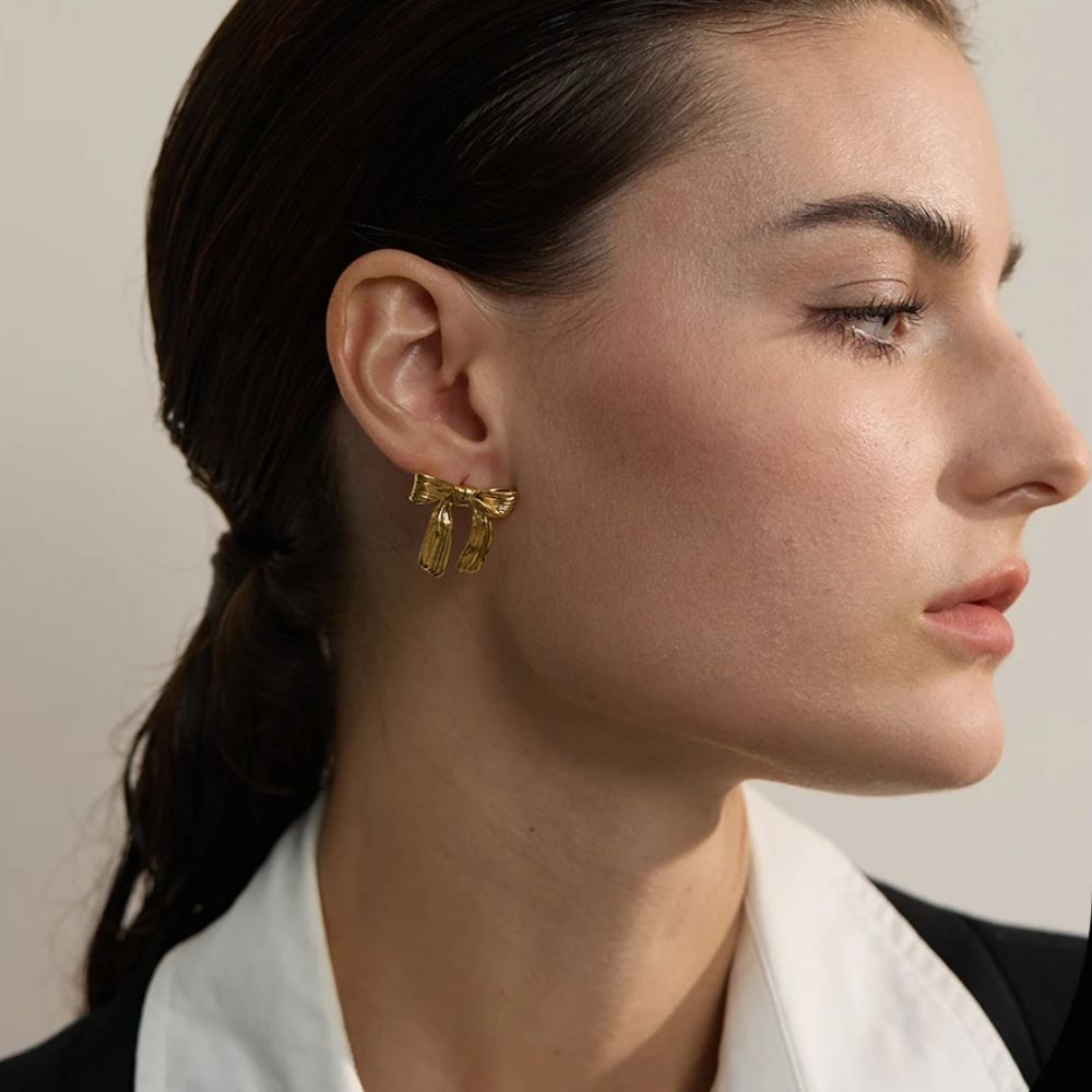 Woman gold plated earrings. Father and Daughter Jewelry.