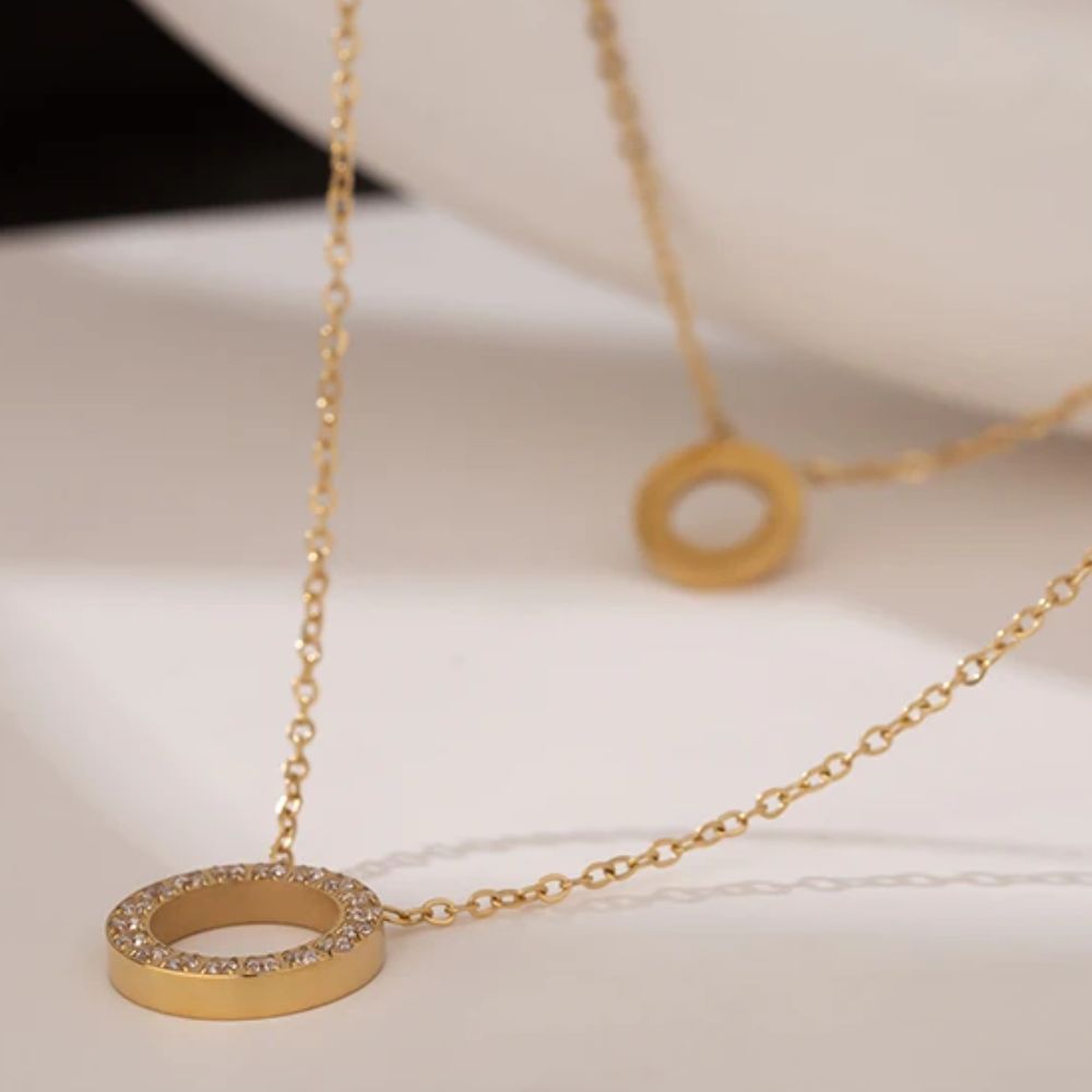 Woman’s gold plated necklace. Father and Daughter Jewelry.