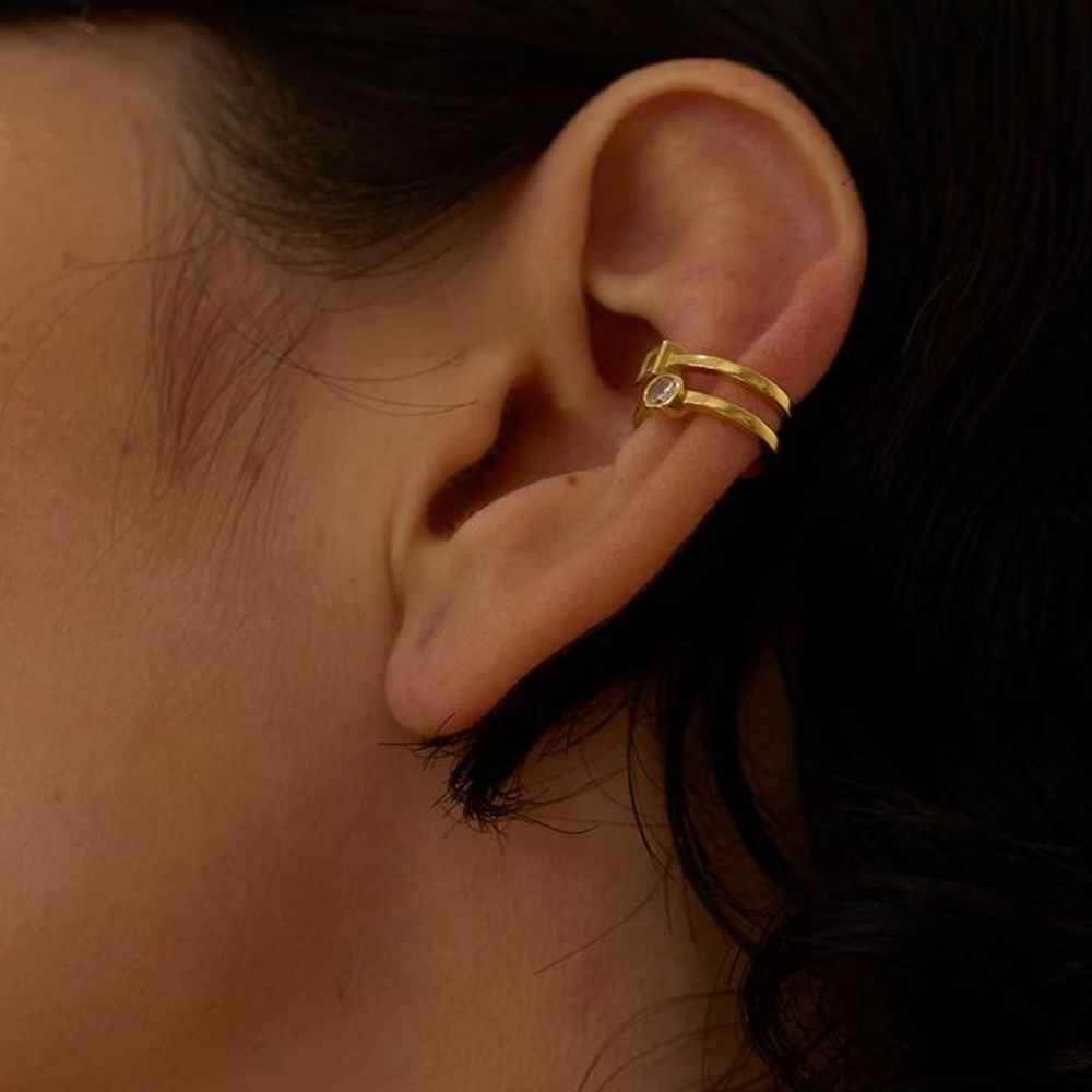 Woman’s gold plated silver earrings. Father and Daughter Jewelry.