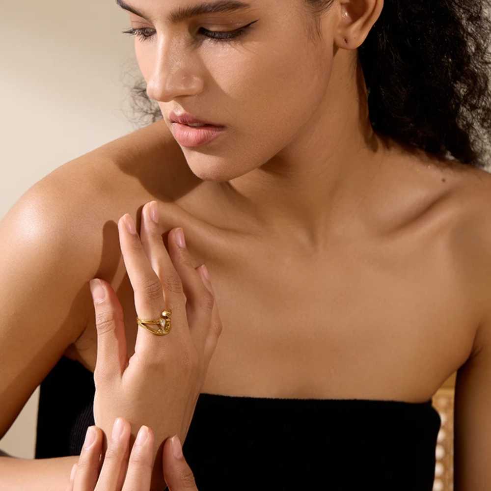 Woman’s gold plated ring. Father and Daughter Jewelry.