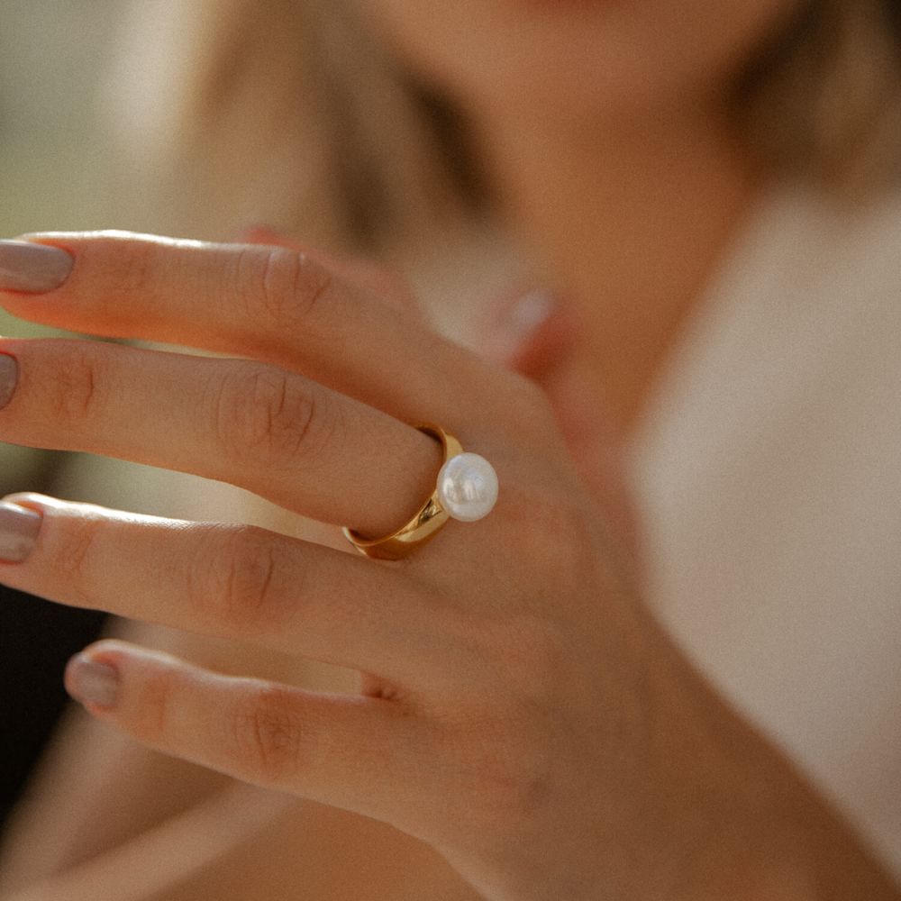 Woman’s gold plated ring. Father and Daughter Jewelry.