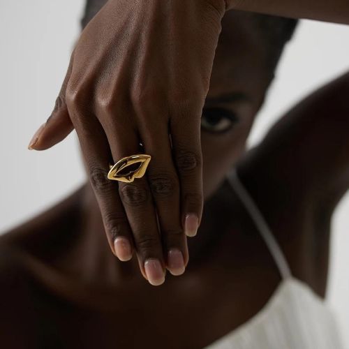 Woman’s gold plated ring. Father and Daughter Jewelry.