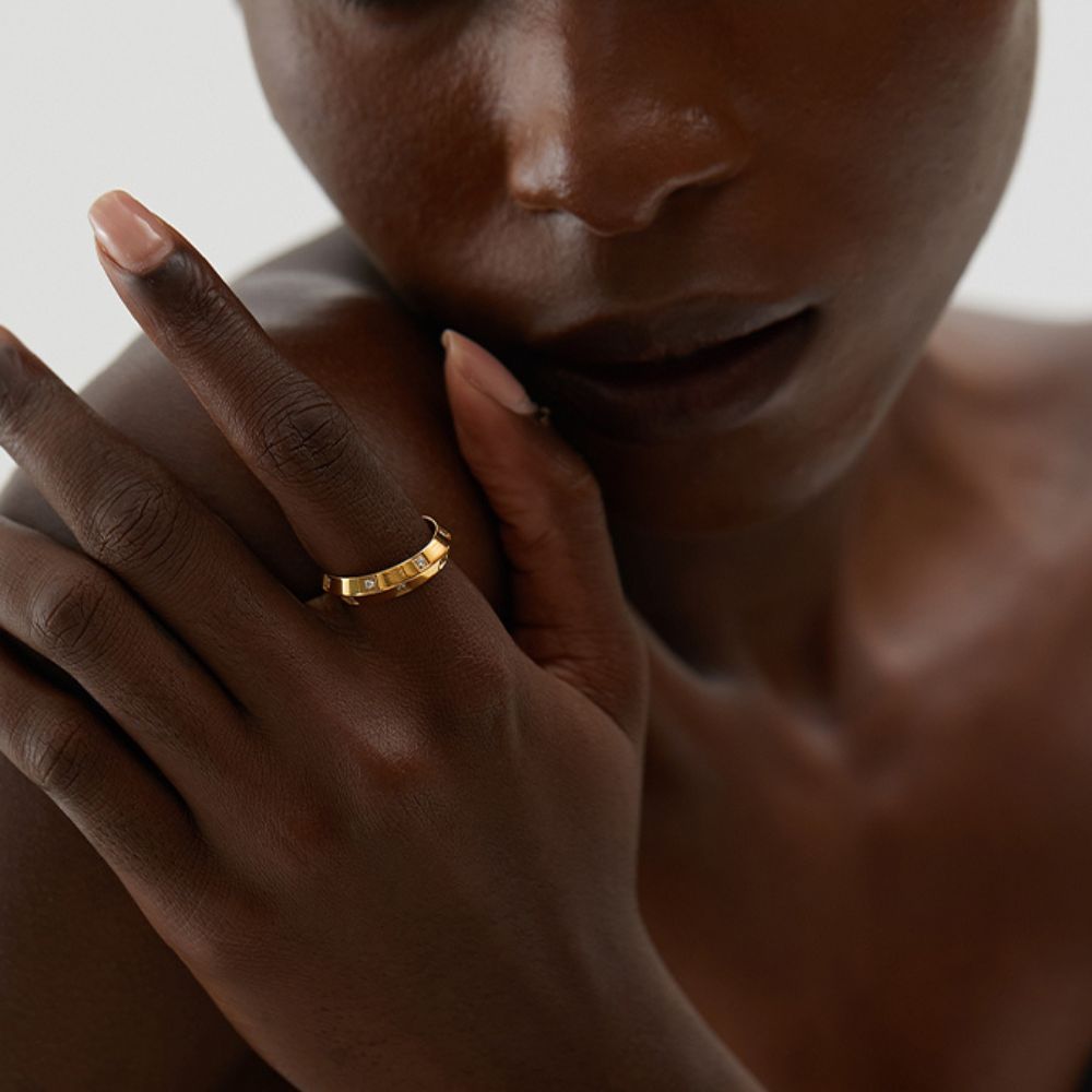 Woman’s gold plated ring. Father and Daughter Jewelry.