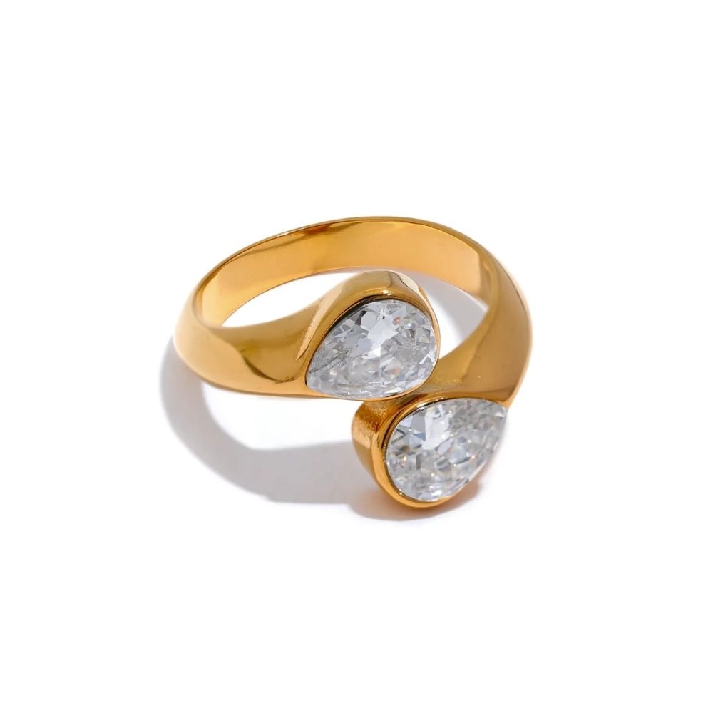 Woman gold plated ring. Father and Daughter Jewelry.