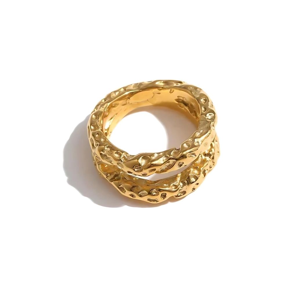 Woman’s gold plated ring. Father and Daughter Jewelry.