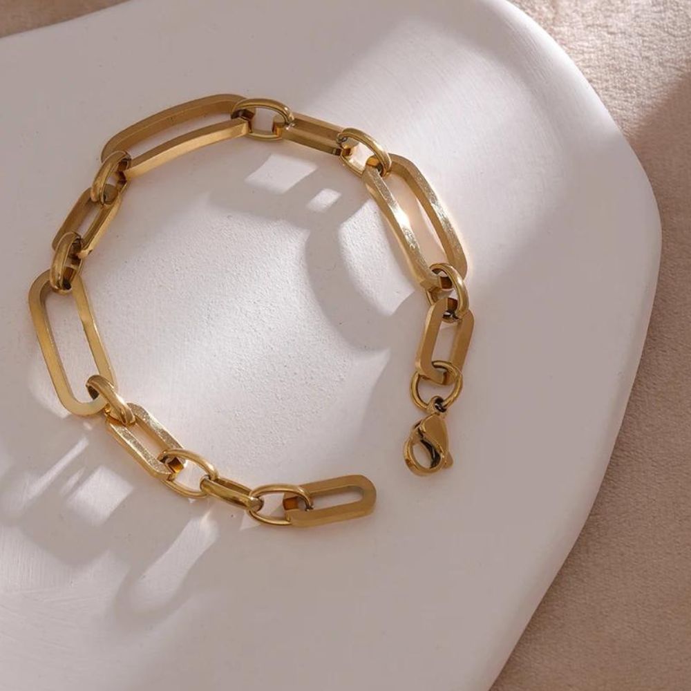 Woman gold plated bracelet. Father and Daughter Jewelry.