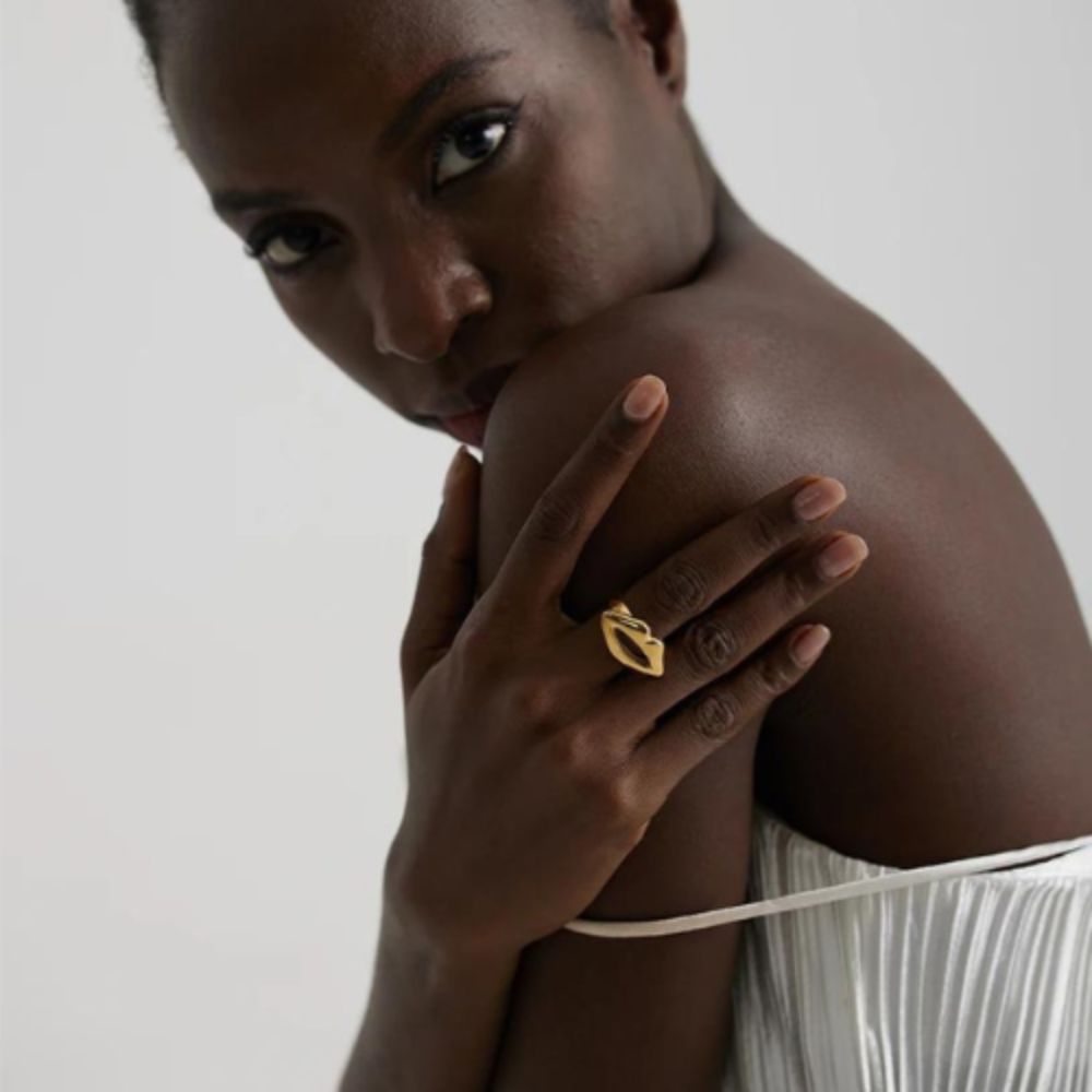 Woman’s gold plated ring. Father and Daughter Jewelry.