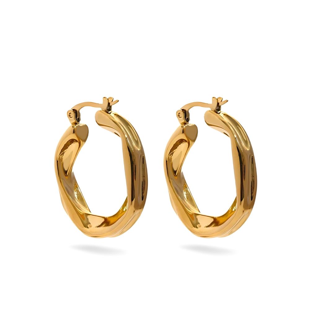 Woman’s gold plated earrings. Father and Daughter Jewelry.