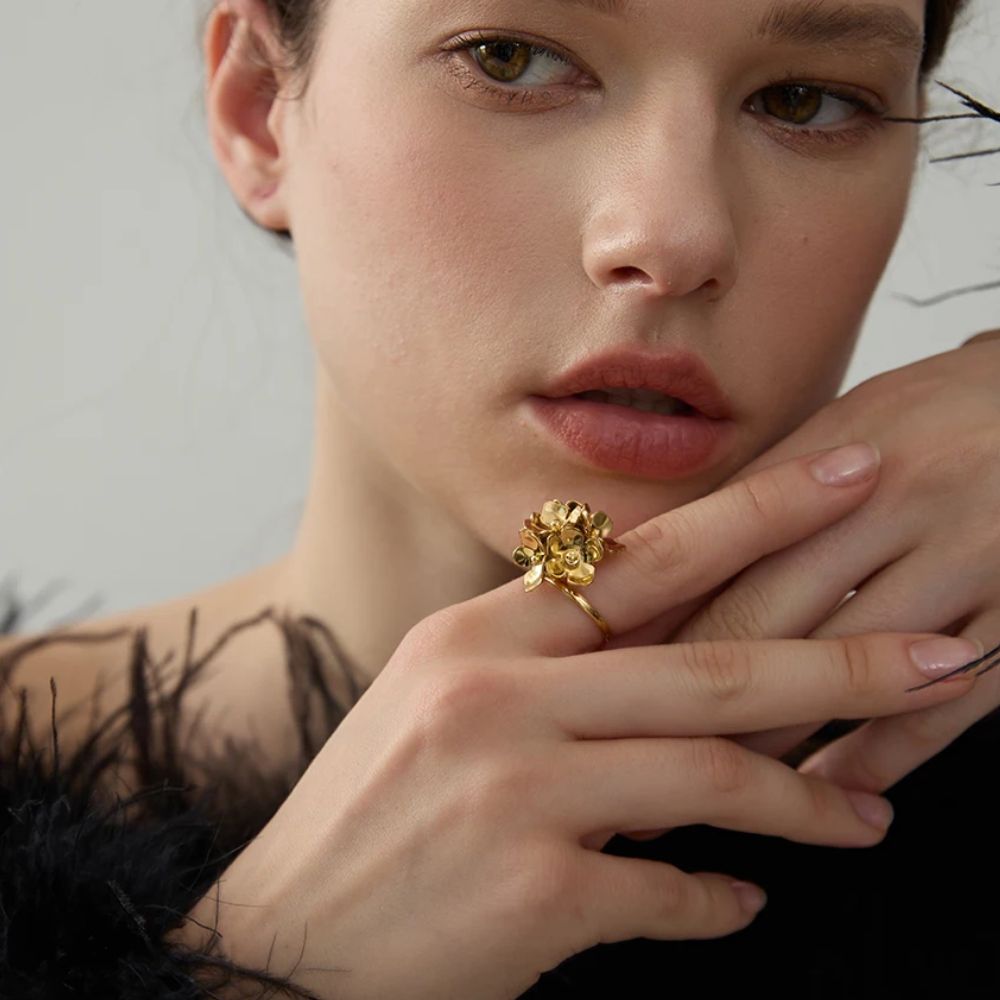 Woman’s gold plated ring. Father and Daughter Jewelry.