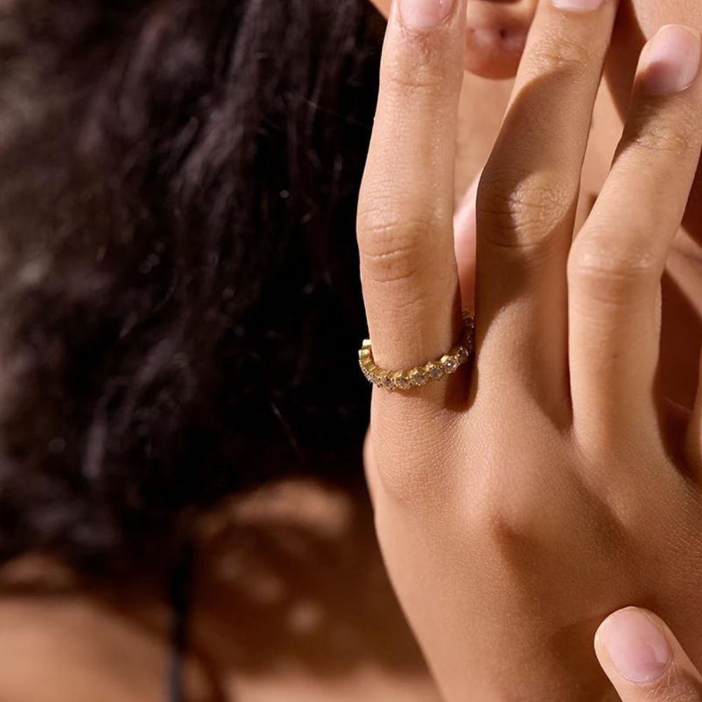 Woman’s gold plated ring. Father and Daughter Jewelry.