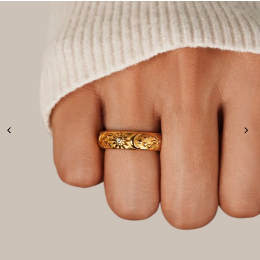 Woman gold plated ring. Father and Daughter Jewelry.