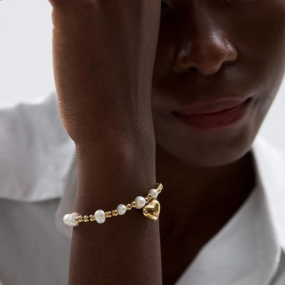 Woman gold plated bracelet. Father and Daughter Jewelry.